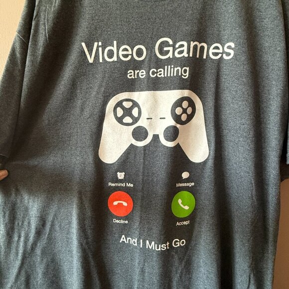 Men's Big & Tall 3XL Games Calling Graphic Tee with Short Sleeves Charcoal - Picture 5 of 6